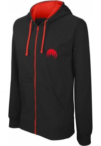 Sweat à zip avec capuche doublée et contrastée logo MAGMA broderie rouge